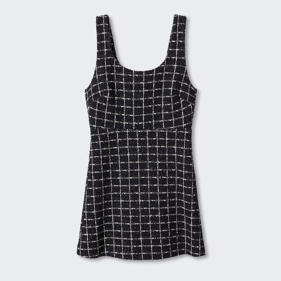 Mango Black and White Sheath Mini Dress for Work - Picture 4 of 12